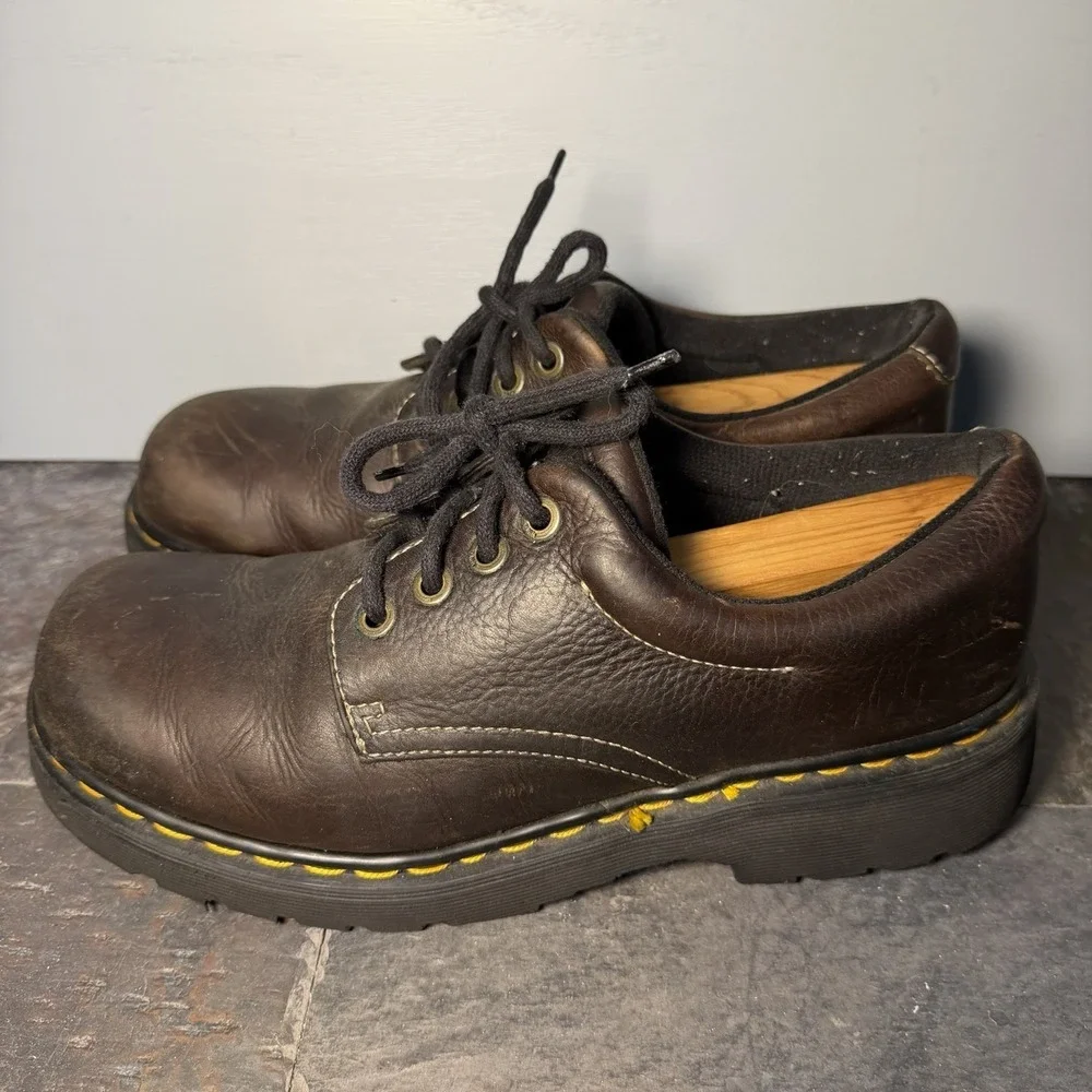 VTG 90s Dr. Martens 9369 Chunky Oxford Shoes Brown Leather Mens UK Size 10